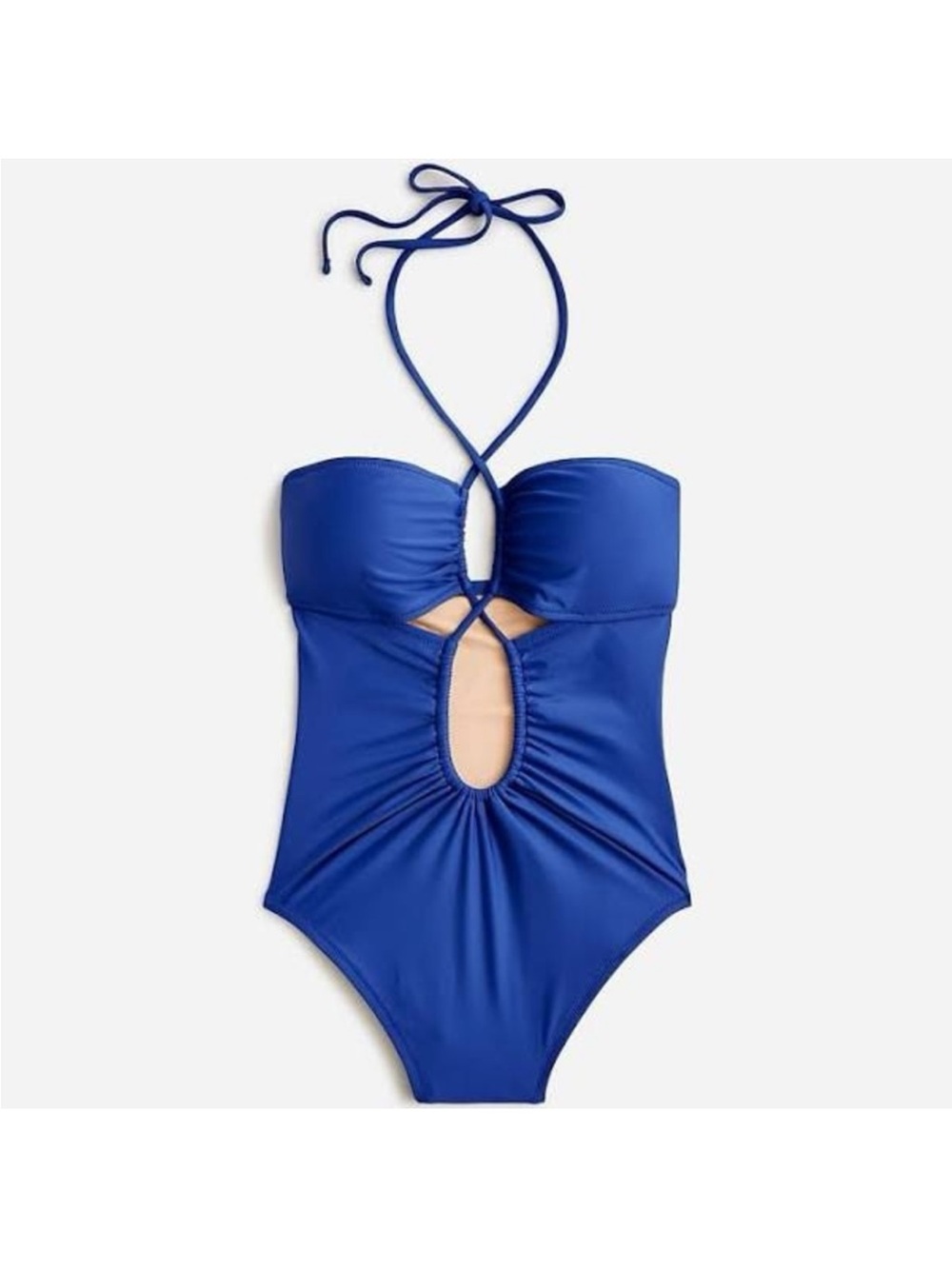 J. Crew Cutout halter one-piece swimsuit in harbor blue - size 6 - NWT